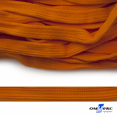 Шнур плетеный (плоский) d-12 мм, (уп.90+/-1м), 100% полиэстер, цв.267 - оранжевый - купить в Тюмени. Цена: 8.62 руб.