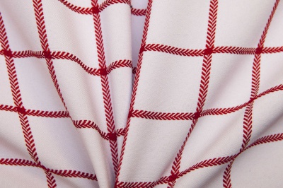 Скатертная ткань 25536/2007, 174 гр/м2, шир.150см, цвет белый/бордо - купить в Тюмени. Цена 269.46 руб.