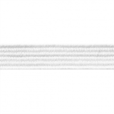 Резиновые нити с текстильным покрытием, шир. 6 мм ( упак.55 м/уп), цв.-белый - купить в Тюмени. Цена: 210.75 руб.