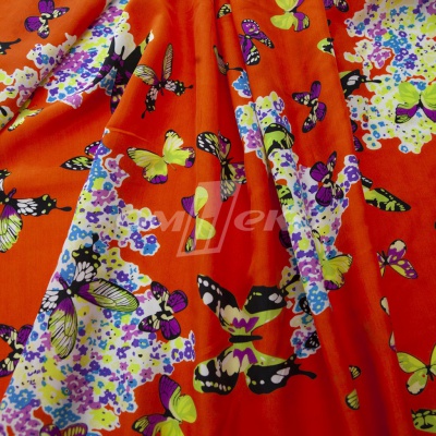 Плательная ткань "Софи" 7.1, 75 гр/м2, шир.150 см, принт бабочки - купить в Тюмени. Цена 241.49 руб.