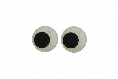Глазки для игрушек, круглые, с ресничками, 10 мм/упак.50+/-2 шт, цв. -черно-белые - купить в Тюмени. Цена: 21.24 руб.