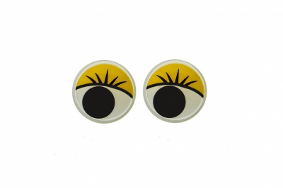 Глазки для игрушек, круглые, с бегающими зрачками, 8 мм/упак.50+/-2 шт, цв. -желтый - купить в Тюмени. Цена: 59.05 руб.