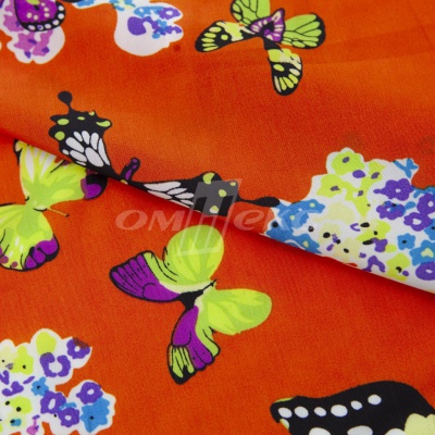 Плательная ткань "Софи" 7.1, 75 гр/м2, шир.150 см, принт бабочки - купить в Тюмени. Цена 241.49 руб.