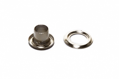 Люверсы металлические "ОмТекс", блочка/кольцо, (3 мм) - цв.никель - купить в Тюмени. Цена: 0.18 руб.