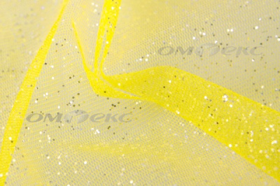 Сетка Глиттер, 40 гр/м2, шир.160см, цвет жёлтый - купить в Тюмени. Цена 163.01 руб.