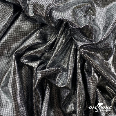 Трикотажное полотно голограмма, шир.140 см, #602 -чёрный/серебро - купить в Тюмени. Цена 385.88 руб.