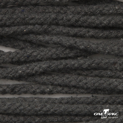 Шнур плетеный d-6 мм круглый, 70% хлопок 30% полиэстер, уп.90+/-1 м, цв.1088-т.серый - купить в Тюмени. Цена: 588 руб.