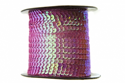 Пайетки "ОмТекс" на нитях, CREAM, 6 мм С / упак.73+/-1м, цв. 89 - розовый - купить в Тюмени. Цена: 468.37 руб.
