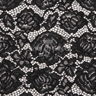 Кружевное полотно #2640, 137 гр/м2, шир.150см, цвет чёрный - купить в Тюмени. Цена 360.08 руб.