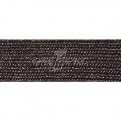 Тесьма отделочная полипропиленовая плетеная эластичная #8, шир. 40мм, цв.- тем.коричневый   - купить в Тюмени. Цена: 50.99 руб.