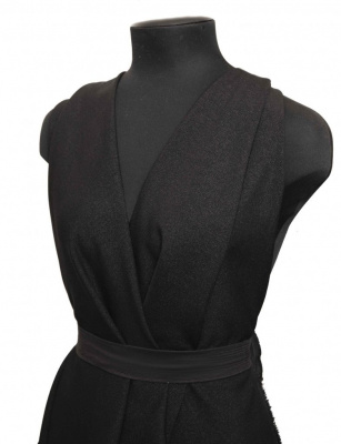 Ткань костюмная 24880 2022, 220 гр/м2, шир.150см, цвет чёрный - купить в Тюмени. Цена 446.45 руб.