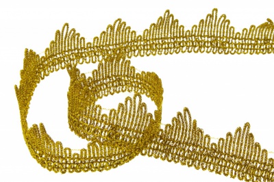Тесьма металлизированная 8204, шир. 40 мм/уп. 13,7+/-1 м, цвет золото - купить в Тюмени. Цена: 420.42 руб.