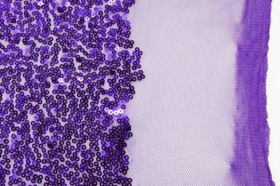 Сетка с пайетками №14, 188 гр/м2, шир.130см, цвет фиолетовый - купить в Тюмени. Цена 371.02 руб.