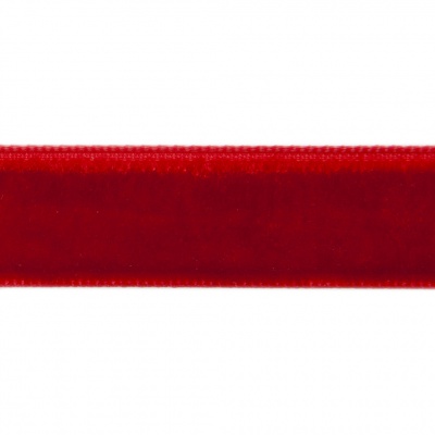 Лента бархатная нейлон, шир.12 мм, (упак. 45,7м), цв.45-красный - купить в Тюмени. Цена: 392 руб.