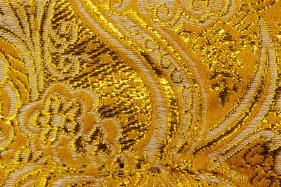 Ткань костюмная жаккард №12, 140 гр/м2, шир.150см, цвет жёлтый - купить в Тюмени. Цена 383.29 руб.