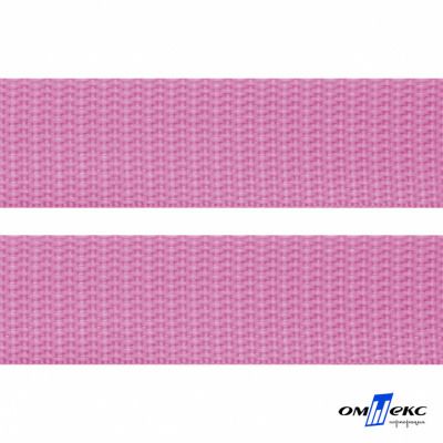 Розовый- цв.513 -Текстильная лента-стропа 550 гр/м2 ,100% пэ шир.20 мм (боб.50+/-1 м) - купить в Тюмени. Цена: 318.85 руб.