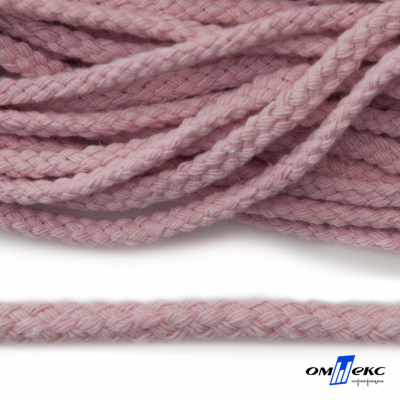 Шнур плетеный d-6 мм круглый, 70% хлопок 30% полиэстер, уп.90+/-1 м, цв.1087-розовый - купить в Тюмени. Цена: 588 руб.