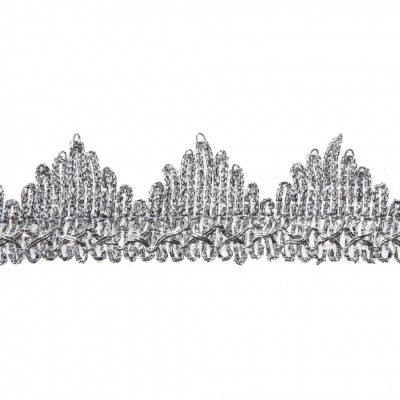 Тесьма металлизированная 0384-0240, шир. 40 мм/уп. 25+/-1 м, цвет серебро - купить в Тюмени. Цена: 490.74 руб.