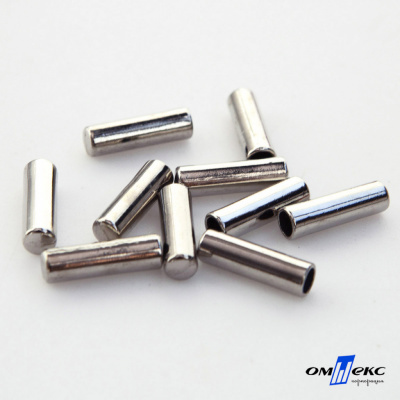 06033-Наконечник для шнура металл, отв. 4 мм, цв. никель - купить в Тюмени. Цена: 6.08 руб.