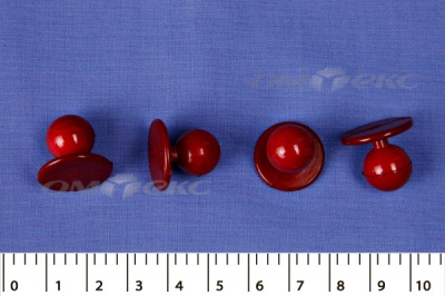 Пуговица поварская "Пукля", 10 мм, цвет красный - купить в Тюмени. Цена: 2.28 руб.