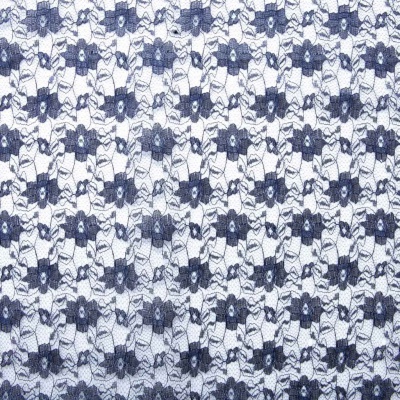 Кружевное полотно гипюр 10102, шир.150 см, цвет т.синий/dark blue - купить в Тюмени. Цена 177.14 руб.