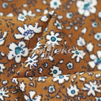 Плательная ткань "Фламенко" 11.1, 80 гр/м2, шир.150 см, принт растительный - купить в Тюмени. Цена 239.03 руб.