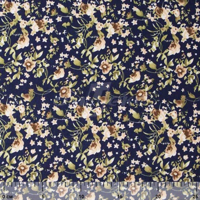 Плательная ткань "Фламенко" 1.1, 80 гр/м2, шир.150 см, принт растительный - купить в Тюмени. Цена 241.49 руб.