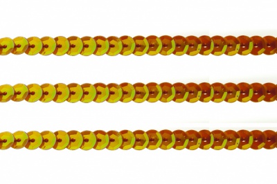 Пайетки "ОмТекс" на нитях, CREAM, 6 мм С / упак.73+/-1м, цв. 88 - оранжевый - купить в Тюмени. Цена: 300.55 руб.