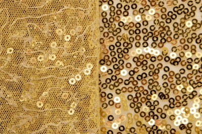 Сетка с пайетками №6, 188 гр/м2, шир.130см, цвет золото - купить в Тюмени. Цена 371.02 руб.