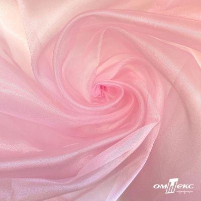 Ткань органза, 100% полиэстр, 28г/м2, шир. 150 см, цв. #47 розовая пудра - купить в Тюмени. Цена 86.24 руб.