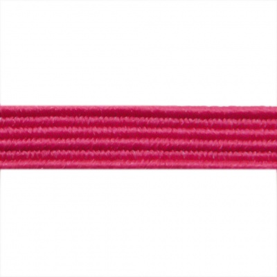 Резиновые нити с текстильным покрытием, шир. 6 мм ( упак.30 м/уп), цв.- 84-фуксия - купить в Тюмени. Цена: 155.22 руб.