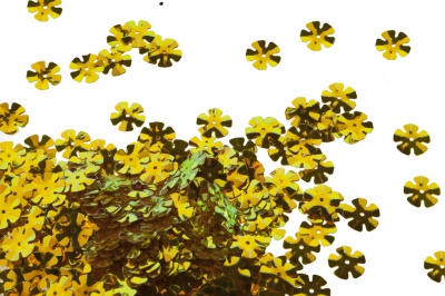 Пайетки "ОмТекс" россыпью,DOUBLE SIDED GOLD,цветок 14 мм/упак.50 гр, цв. 0460-золото - купить в Тюмени. Цена: 80.12 руб.