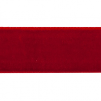 Лента бархатная нейлон, шир.25 мм, (упак. 45,7м), цв.45-красный - купить в Тюмени. Цена: 981.09 руб.