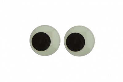 Глазки для игрушек, круглые, с бегающими зрачками, 18 мм/упак.20+/-2 шт, цв. -черно-белые - купить в Тюмени. Цена: 25.40 руб.