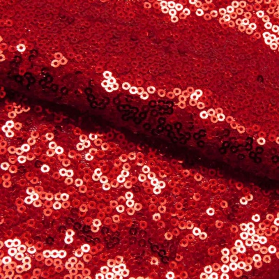 Сетка с пайетками №8, 188 гр/м2, шир.140см, цвет красный - купить в Тюмени. Цена 433.60 руб.