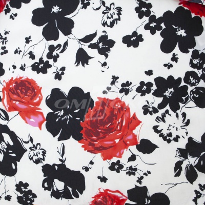 Плательная ткань "Фламенко" 22.1, 80 гр/м2, шир.150 см, принт растительный - купить в Тюмени. Цена 239.03 руб.