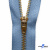 Молнии джинсовые металл т-5, 18 см латунь (YG), цв.-деним (231) - купить в Тюмени. Цена: 22.80 руб.