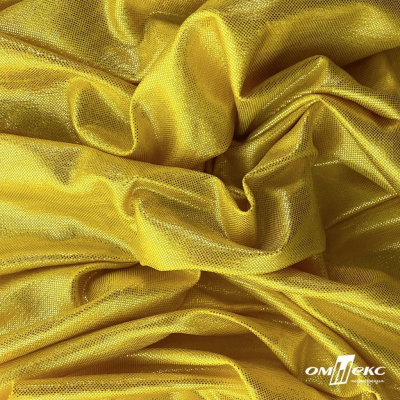 Трикотажное полотно голограмма, шир.140 см, #602 -жёлтый/жёлтый - купить в Тюмени. Цена 385.88 руб.