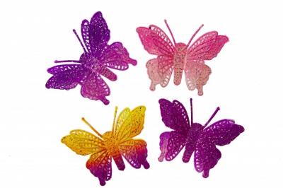 Бабочка декоративная пластиковая #12 - купить в Тюмени. Цена: 7.09 руб.