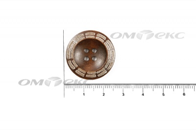 Пуговица деревянная круглая №53 (25мм) - купить в Тюмени. Цена: 3.68 руб.