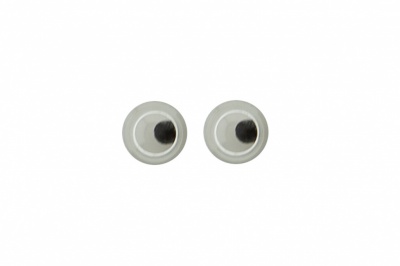 Глазки для игрушек, круглые, с бегающими зрачками, 6 мм/упак.100+/-5 шт, цв. -черно-белые - купить в Тюмени. Цена: 30.13 руб.