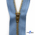 Молнии джинсовые металл т-4, 18 см латунь (YG), цв.-деним (231) - купить в Тюмени. Цена: 21.57 руб.