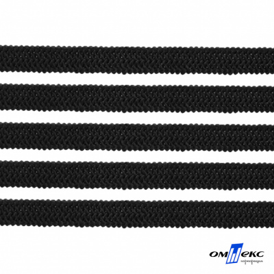 Лента эластичная вязанная (резинка) 4 мм (200+/-1 м) 400 гр/м2 черная бобина "ОМТЕКС" - купить в Тюмени. Цена: 1.78 руб.
