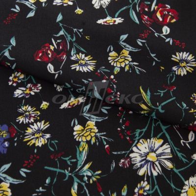 Плательная ткань "Фламенко" 6.2, 80 гр/м2, шир.150 см, принт растительный - купить в Тюмени. Цена 239.03 руб.