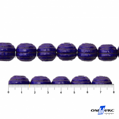 0309-Бусины деревянные "ОмТекс", 16 мм, упак.50+/-3шт, цв.018-фиолет - купить в Тюмени. Цена: 62.22 руб.