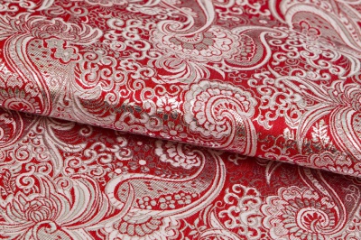 Ткань костюмная жаккард, 135 гр/м2, шир.150см, цвет красный№3 - купить в Тюмени. Цена 441.94 руб.