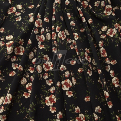 Плательная ткань "Фламенко" 3.1, 80 гр/м2, шир.150 см, принт растительный - купить в Тюмени. Цена 239.03 руб.
