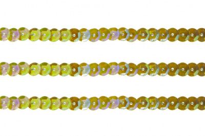 Пайетки "ОмТекс" на нитях, CREAM, 6 мм С / упак.73+/-1м, цв. А-319 - белый - купить в Тюмени. Цена: 300.55 руб.