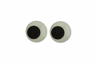 Глазки для игрушек, круглые, с бегающими зрачками, 12 мм/упак.50+/-2 шт, цв. -черно-белые - купить в Тюмени. Цена: 38.32 руб.