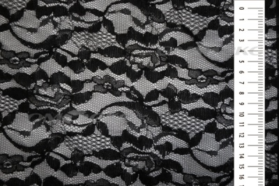 Кружевное полотно XD LACE 1-1, 80 гр/м2, шир.150см, цвет чёрный - купить в Тюмени. Цена 245.94 руб.